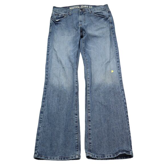 Nautica Jeans Co Pants Womens 32 Blue High Rise Stretch Bootcut Denim Jeans - Picture 1 of 16